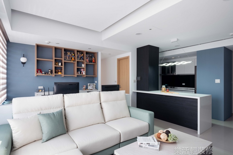 現代風設計裝潢_客廳和書房打通，使公共區域的採光效果更好│狸樂聚x樂活輕裝修