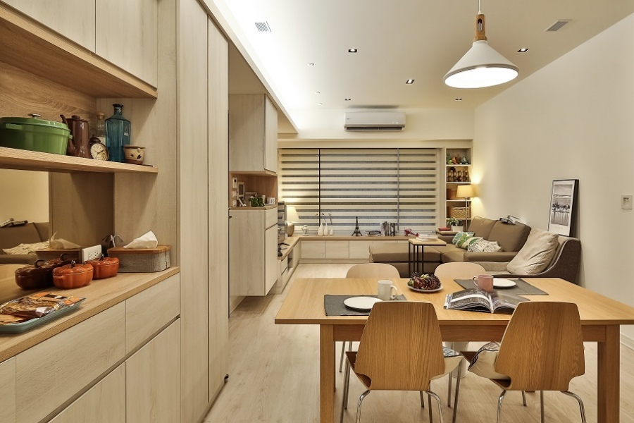 簡約風設計裝潢_客餐廳視角│狸樂聚x樂活輕裝修
