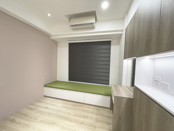 北歐簡約風設計裝潢_主題牆採莫蘭迪粉色作為跳色│狸樂聚x樂活輕裝修